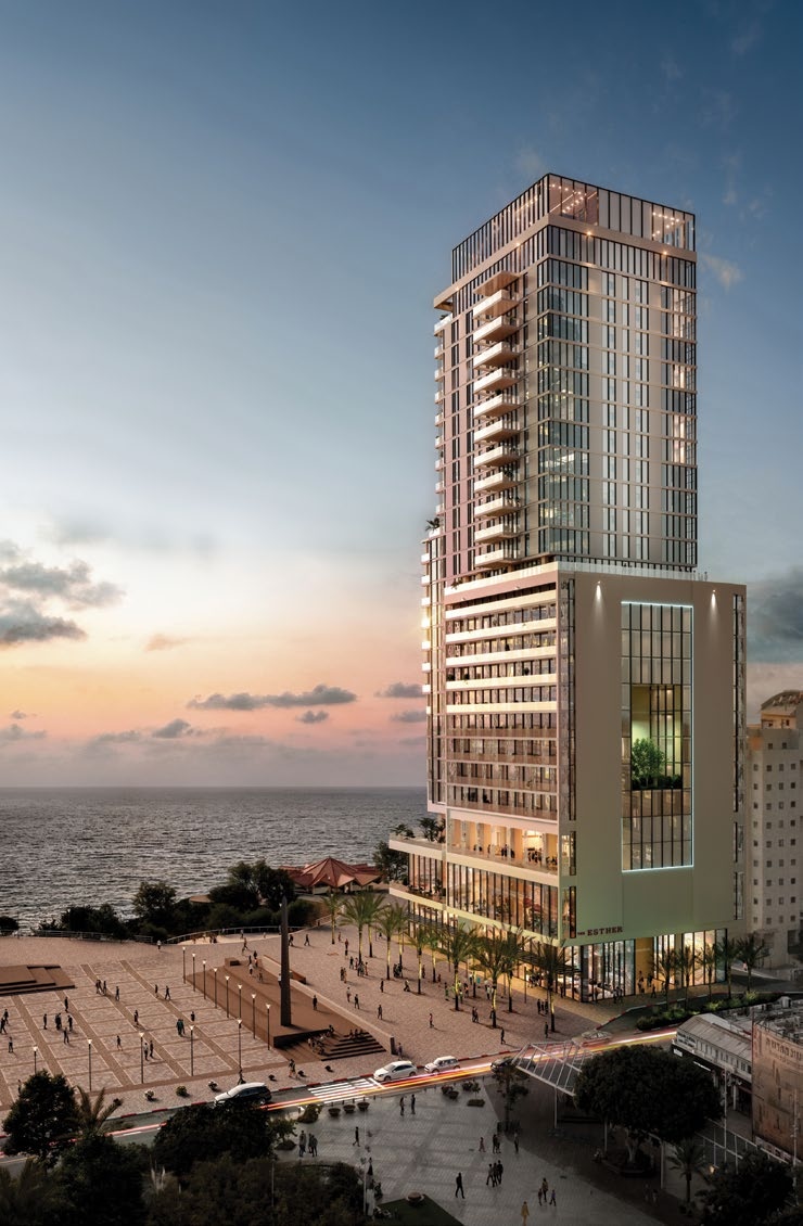 Modernist Yin and Yang architecture design of The Esther Netanya residences by architect Ranni Ziss