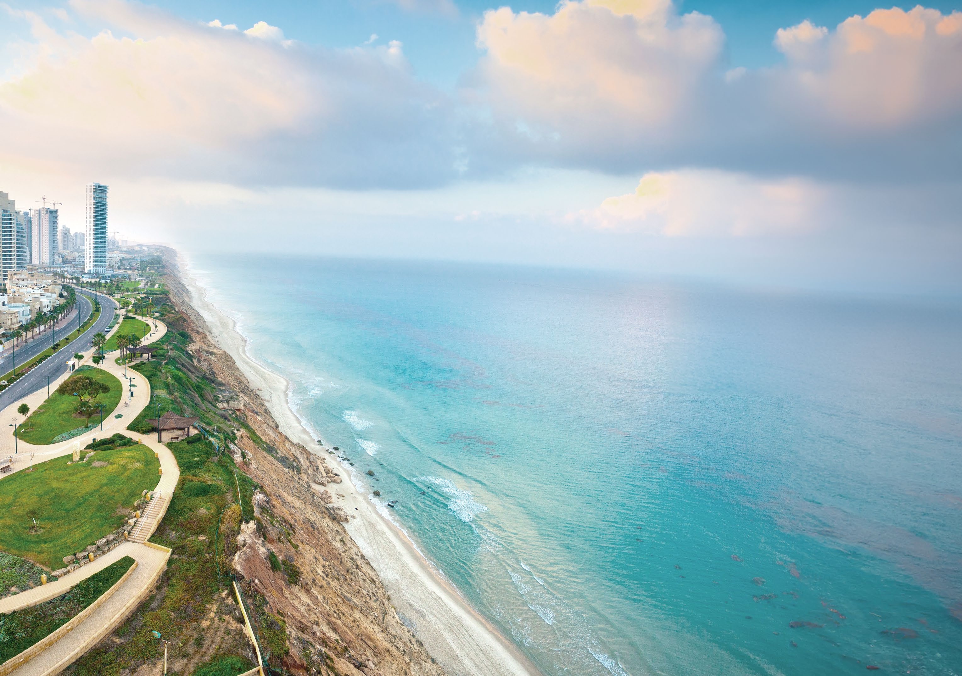 Stunning first-line sea view overlooking the Mediterranean from a terrace at The Esther Netanya