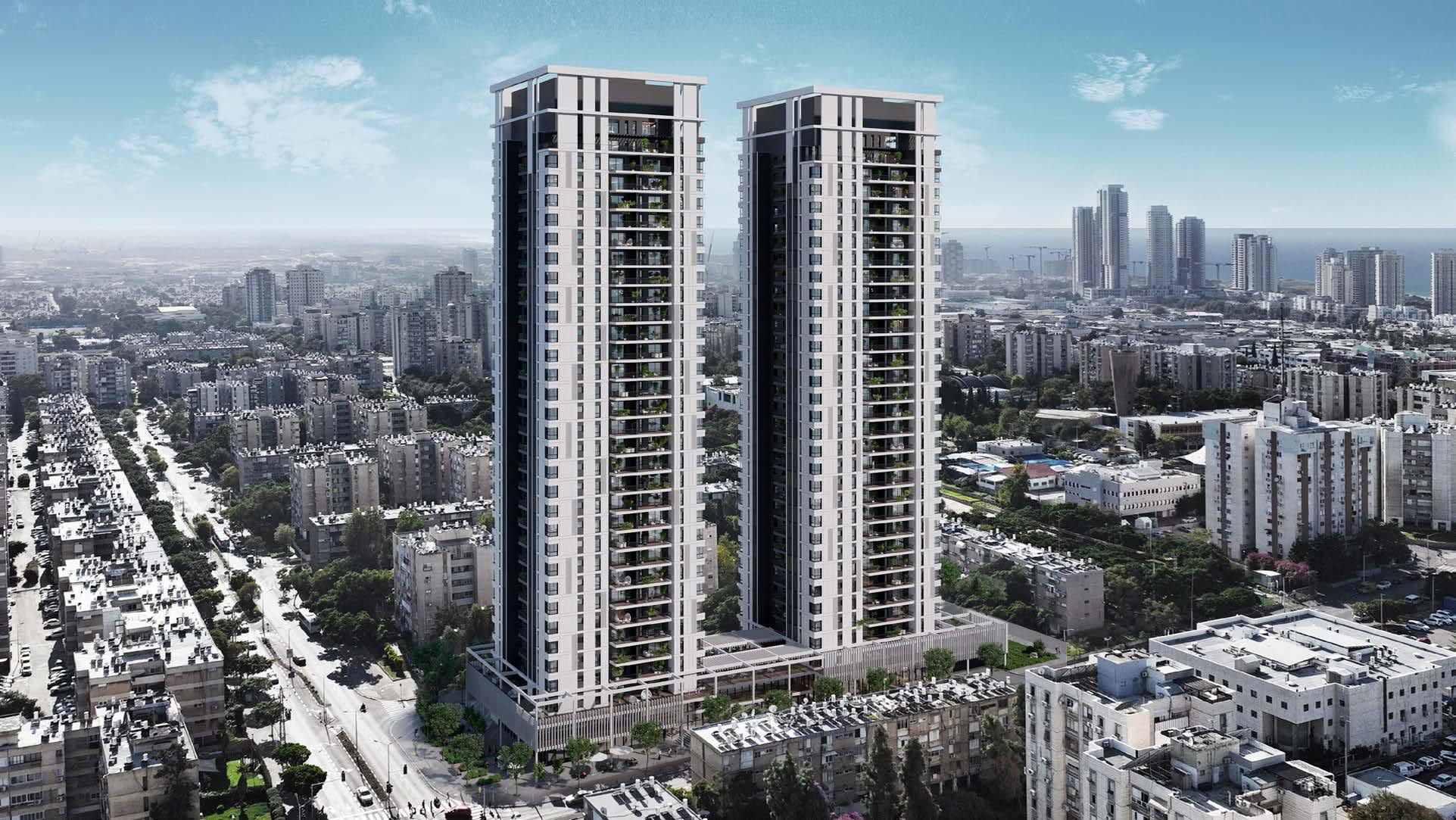U Towers Bat Yam, the coast, elevated, panoramic Mediterranean view